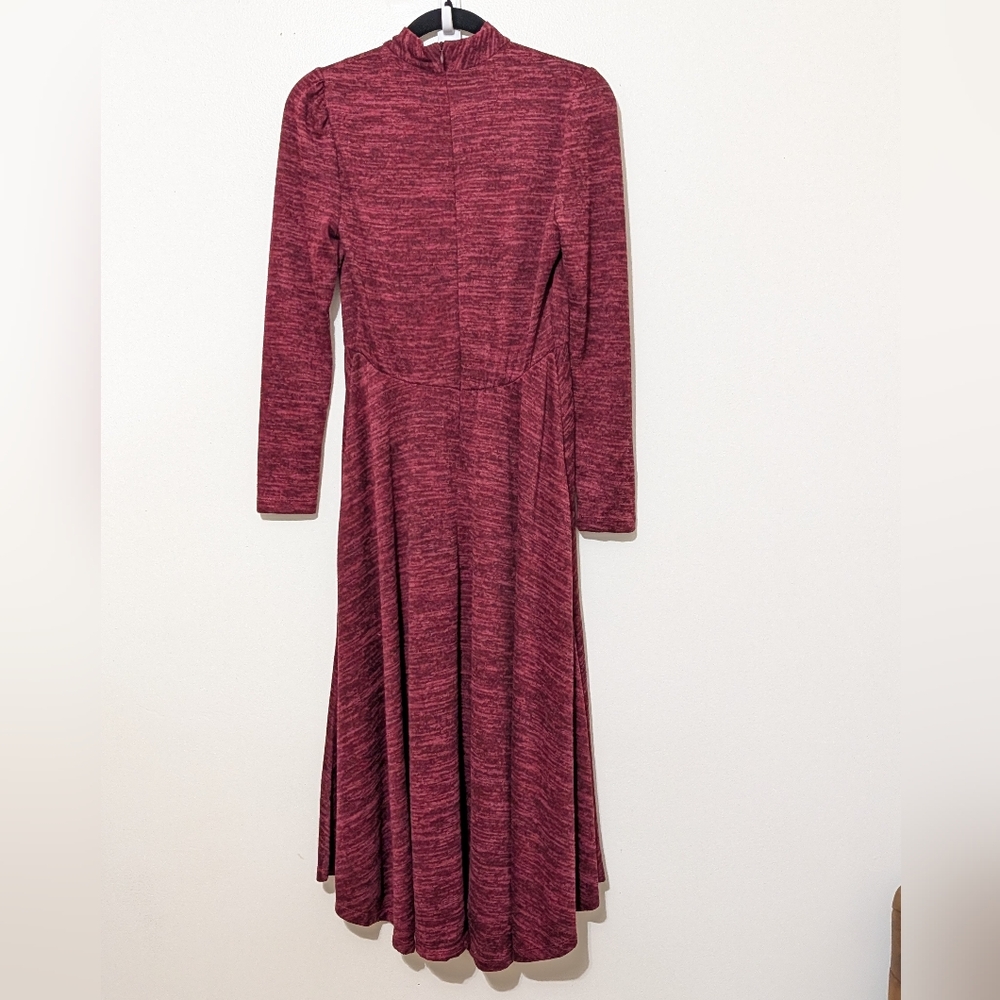 Julian Taylor Maroon Long Sleeve Dress - Picture 8 of 8